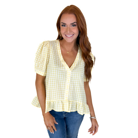 YELLOW GINGHAM TOP