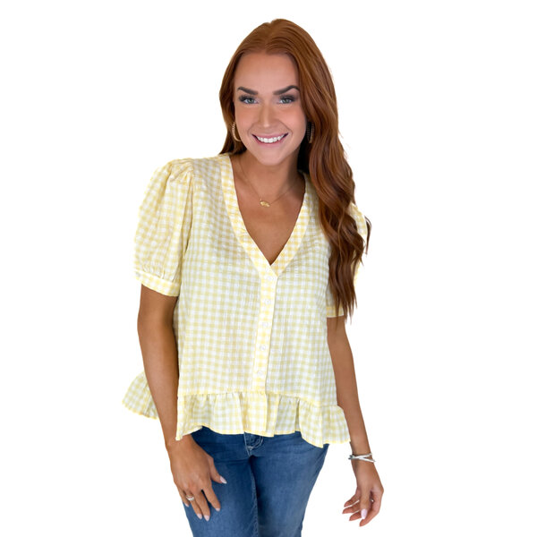  YELLOW GINGHAM TOP