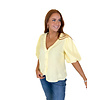 YELLOW BUBBLE SLEEVE TOP