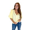 YELLOW BUBBLE SLEEVE TOP