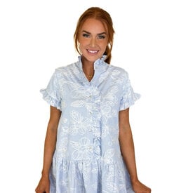 J. MARIE CALYPSO RUFFLE BUTTON UP DRESS