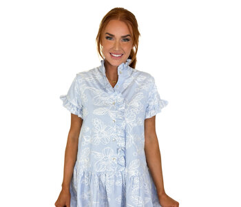 CALYPSO RUFFLE BUTTON UP DRESS