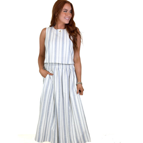 STRIPE PATTERN SKIRT SET