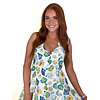 SHELLSCAPE FLARED HALTER DRESS