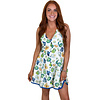 SHELLSCAPE FLARED HALTER DRESS