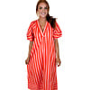 CORAL STRIPE MAXI DRESS