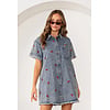 CHERRY DENIM DRESS
