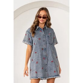  CHERRY DENIM DRESS