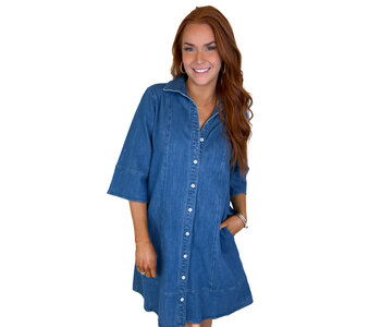 SHORT DENIM COLLARED DRESS