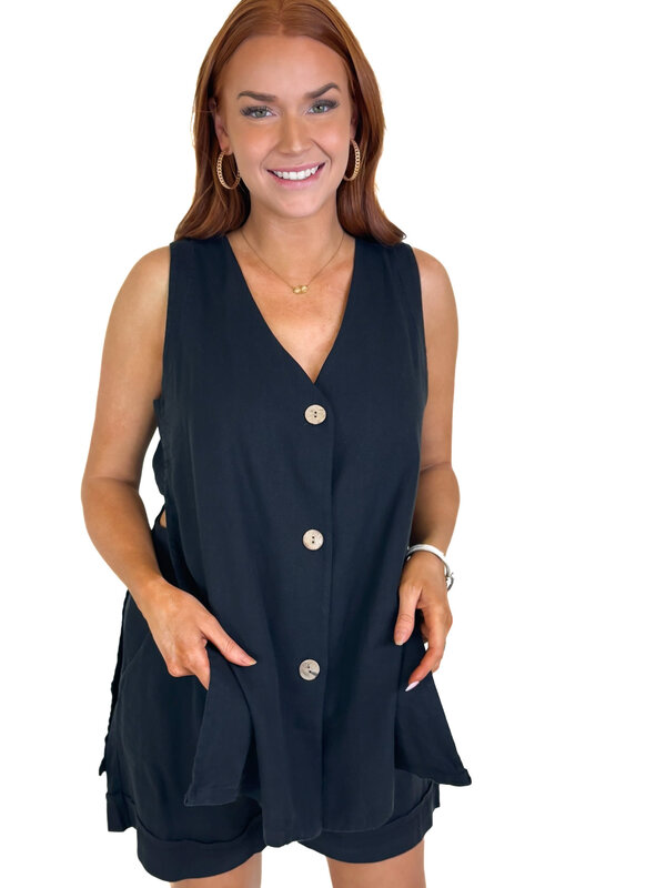 WOVEN SHORT AND VEST SET