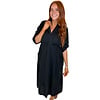 BLACK LINEN MIDI DRESS