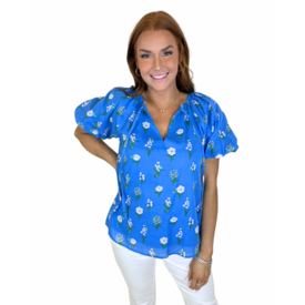  JAZLEEN FLORAL BLUE TOP