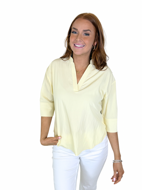 YELLOW VNECK PULLOVER TOP