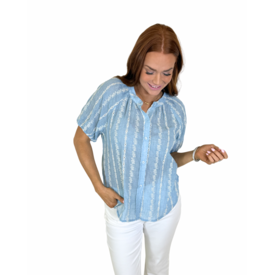  BLUE EMBROIDERED TOP