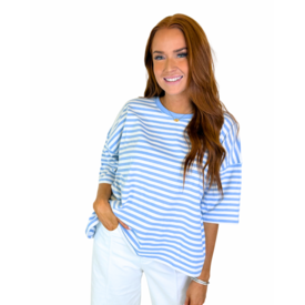  BLUE/WHITE STRIPE TEE
