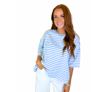 BLUE/WHITE STRIPE TEE