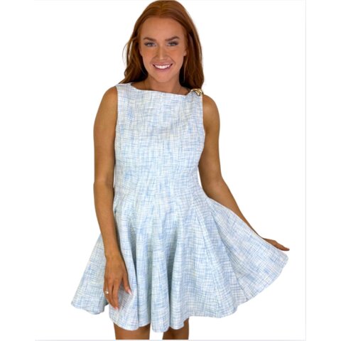 BLUE TWEED DRESS