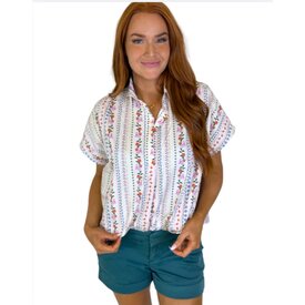  FRENCH MULTI VNECK COLLAR TOP