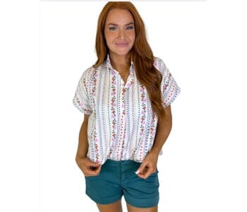 FRENCH MULTI VNECK COLLAR TOP