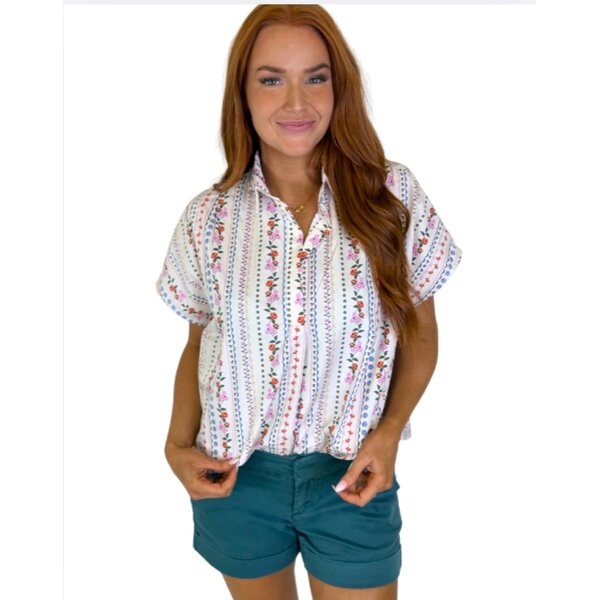  FRENCH MULTI VNECK COLLAR TOP