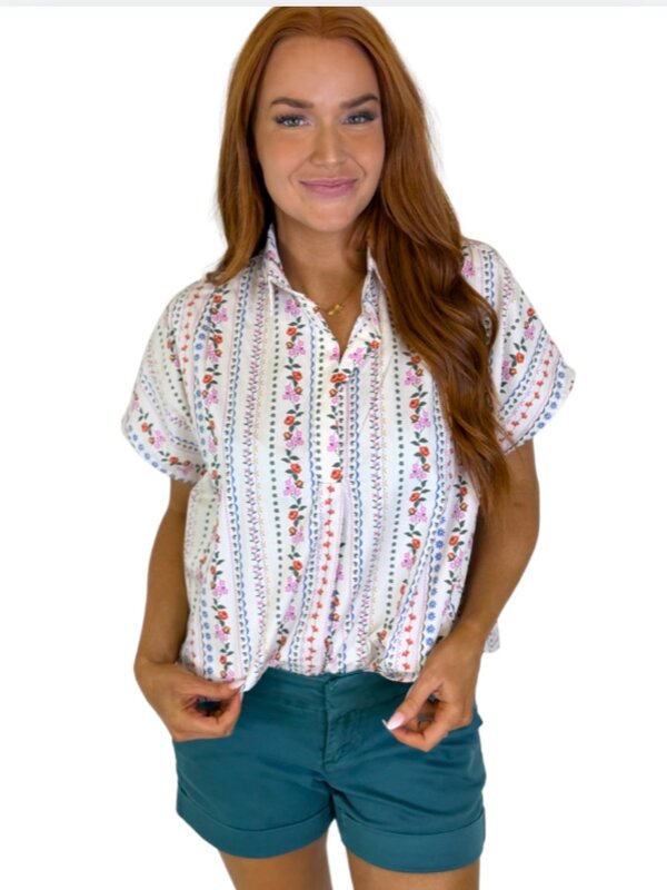 FRENCH MULTI VNECK COLLAR TOP