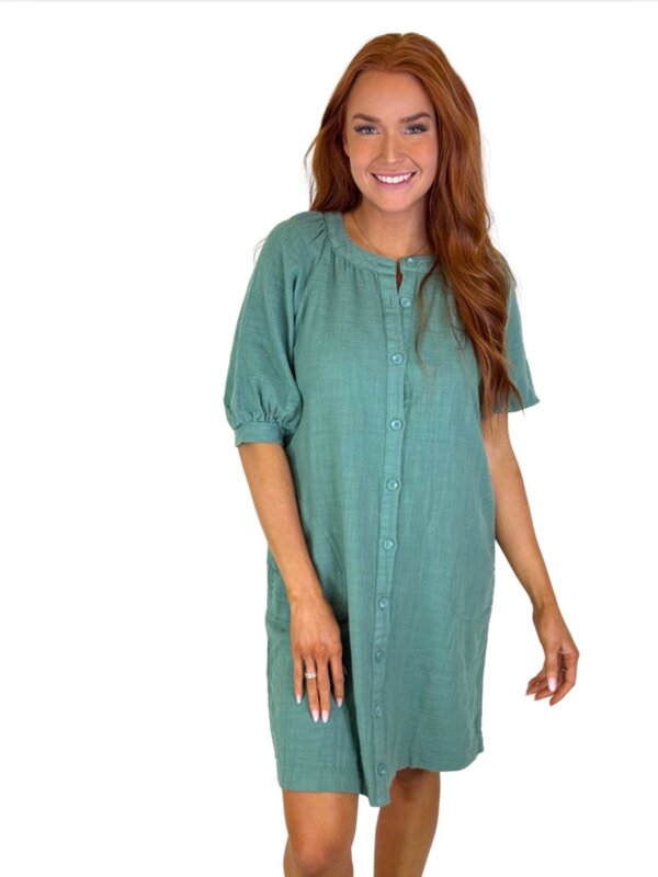 VINE BUTTONE FRONT DRESS