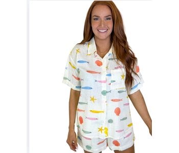 MULTI FISH PRINT SHORT SET