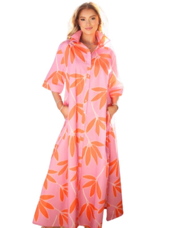 PALM LEAF FLORAL MAXI
