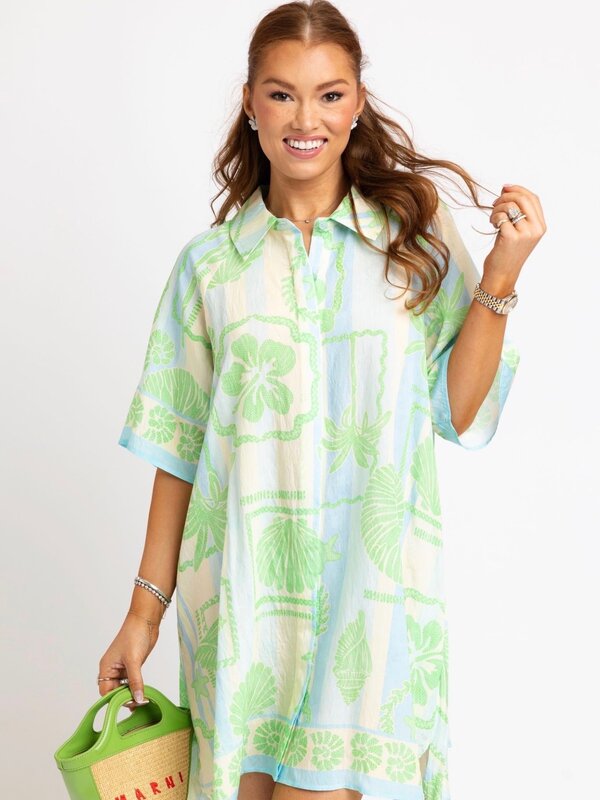 SEASHELL STRIPE SHIRT DRESS