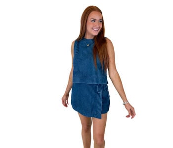 Denim Pinstripe Set