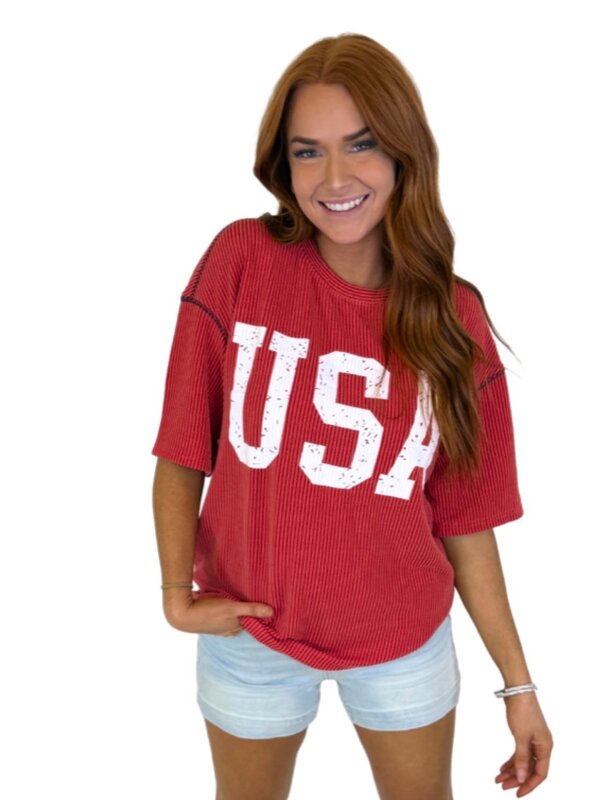 LOVESOFT RED USA TOP