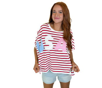 USA PEARL STRIPE TEE