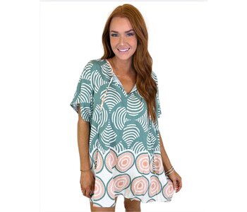 OLIVE SHELL TUNIC TOP