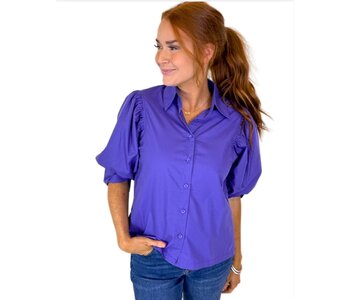 PURPLE PUFF SLEEVE SHIRT