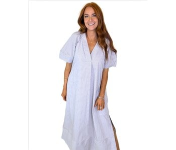 BROWN STRIPE SIGNATURE MAXI DRESS