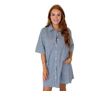 BLACK CHECK SHORT DRESS