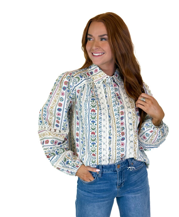 FRENCH COTTAGE FLORAL TOP