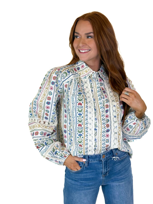 FRENCH COTTAGE FLORAL TOP