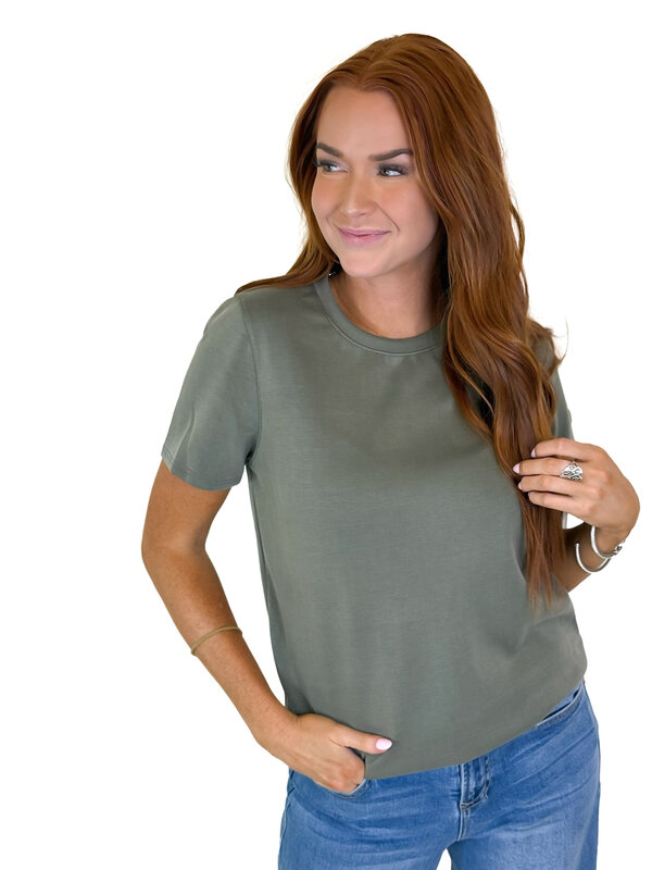 OLIVE SOLID SCUBA TEE