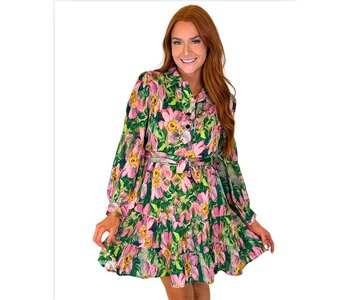 GOLDEN MAGNOLIA PLACKET COLLAR DRESS