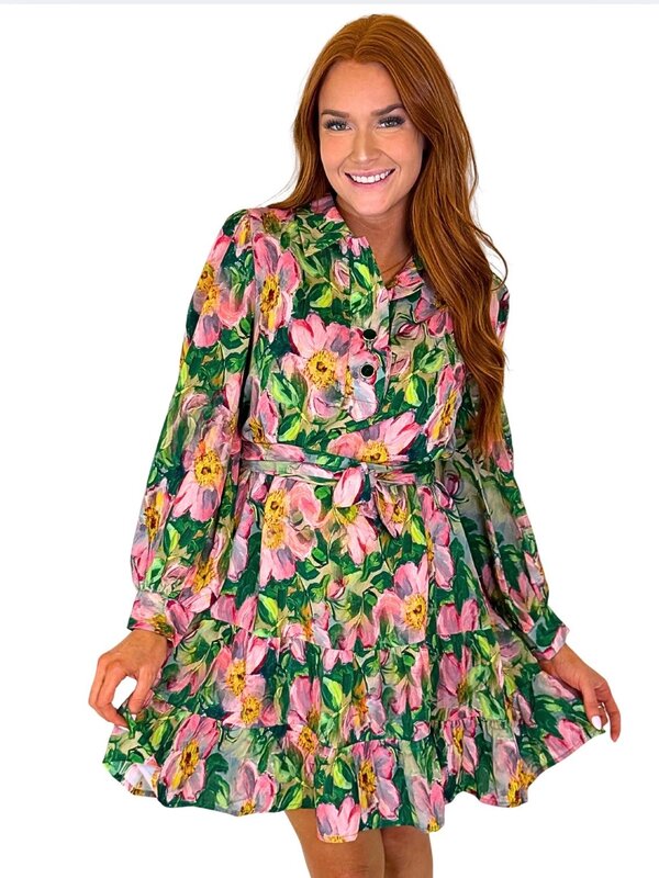 GOLDEN MAGNOLIA PLACKET COLLAR DRESS