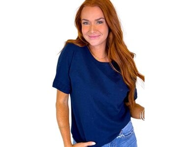 LINA BLUE SS SWEATER