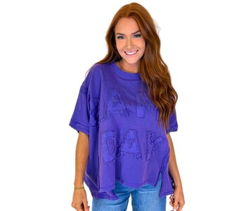 GAME DAY Twill Patch Oversized Top