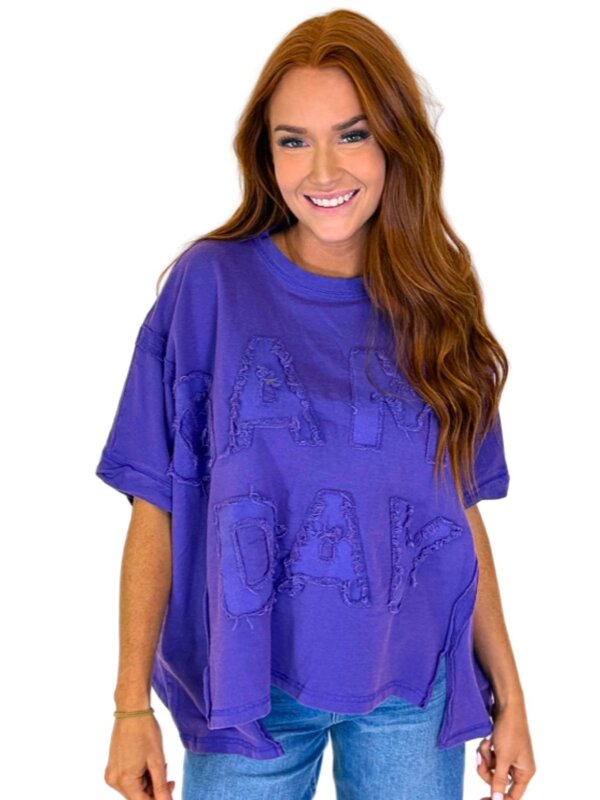 GAME DAY Twill Patch Oversized Top