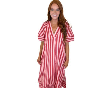 Burgandy Stripe Signature Maxi Dress