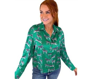 GREEN ZEBRA SHIRT BLOUSE