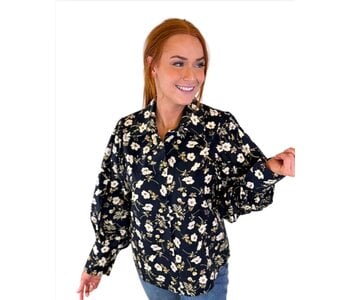BLACK FLORA BLOUSE