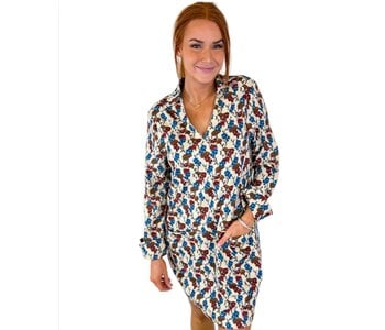 GARDEN HEIRLOOM SPLIT NECK COLLAR DRESS
