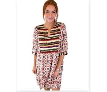 DESERT LOOM CONTRAST YOKE DRESS
