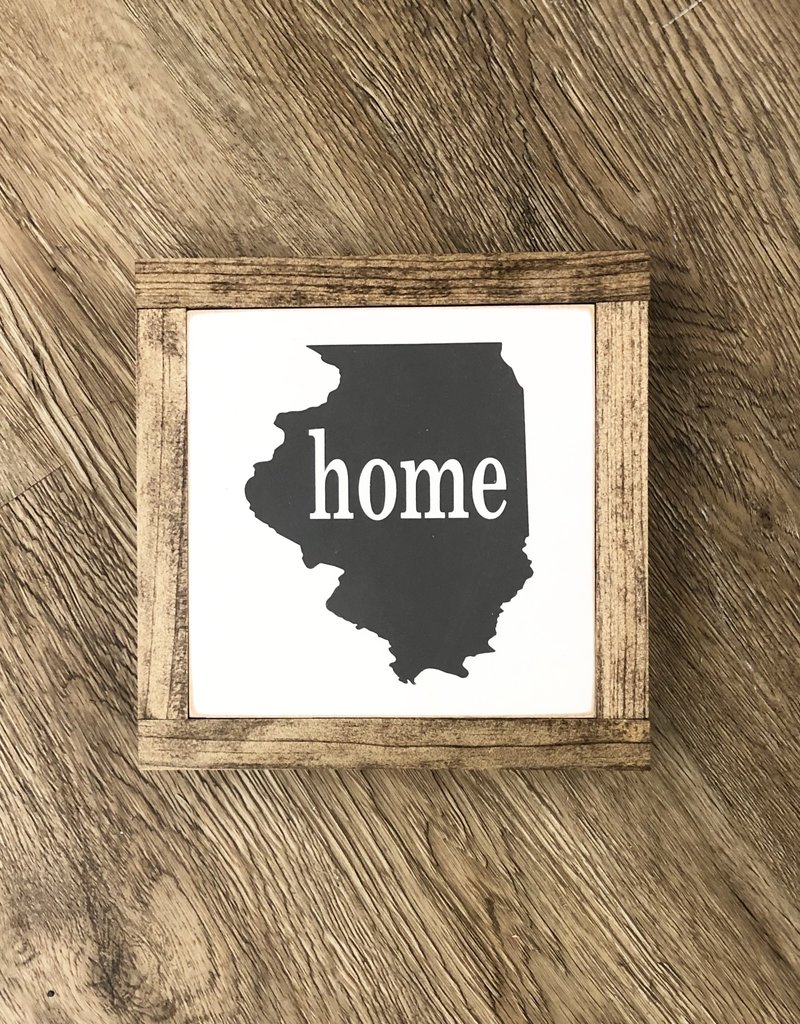 Illinois home wood sign